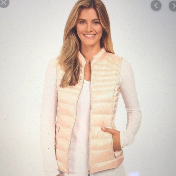 Calvin Klein Quilted Puffer Vest in Metallic Blush - Picture 5 of 5